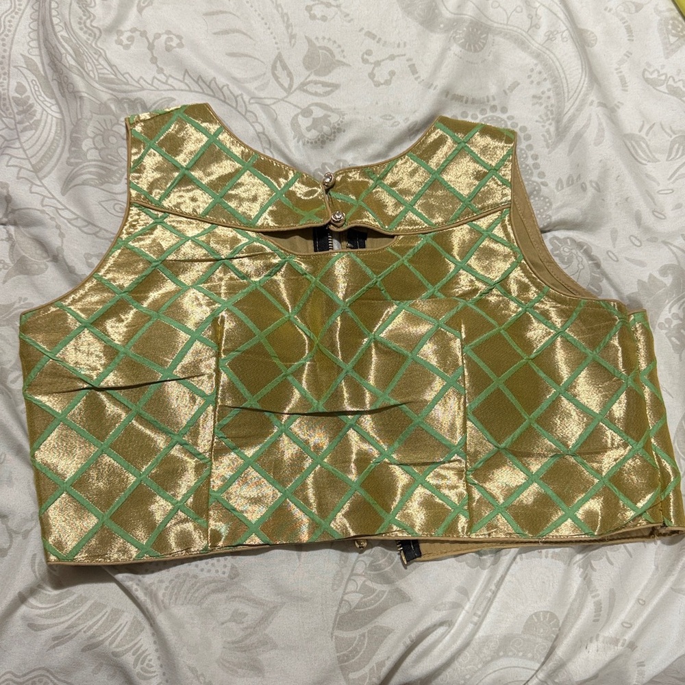 Gold and Green Quilted Vest